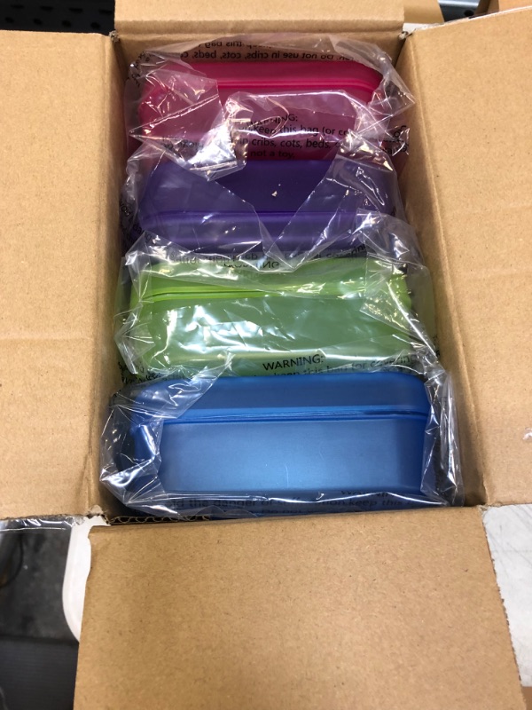 Photo 1 of Amazon Basics Pencil Box, Pack of 4, Multi, Solid