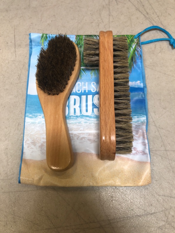 Photo 2 of 2 Pcs Sand Brush Sand Remover Surf Sand Off Brush with Bag Beach Accessories for Vacation, Beach Sports, Pets and More
