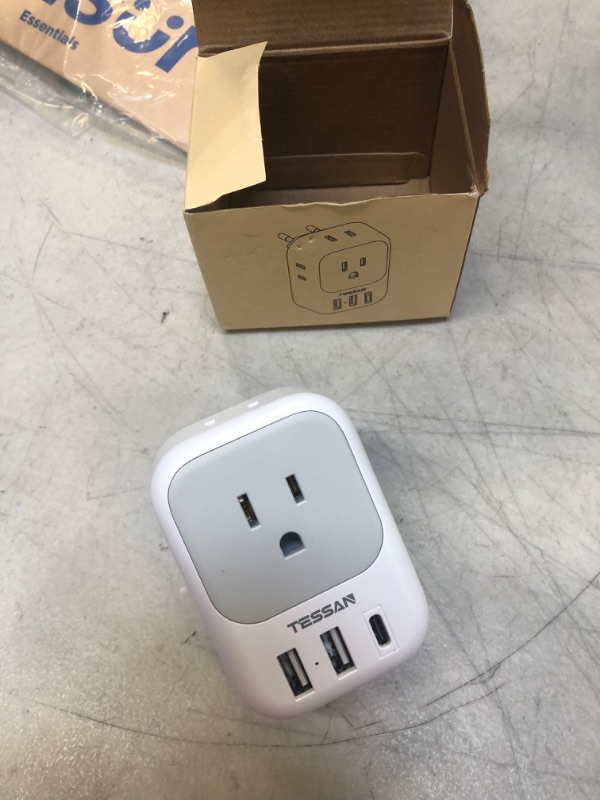 Photo 2 of TESSAN Type E F Plug Adapter, Germany France Power Adapter with 3 USB Ports(1 USB C), 4 AC Outlets Travel Converter Plug Adaptor for US to Europe EU Spain Iceland Korea Greece Russia German French
