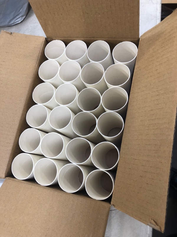 Photo 2 of 24 Pack Toilet Paper Rolls for Crafts, Empty White Cardboard Tubes for Classroom, DIY Projects (1.6 x 4 in)