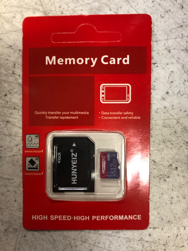Photo 2 of 512GB Micro SD Card with Adapter Memory Card Class 10 Memory Card for Smartphone,Camera,Tablet and Drone
