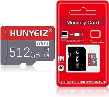 Photo 1 of 512GB Micro SD Card with Adapter Memory Card Class 10 Memory Card for Smartphone,Camera,Tablet and Drone
