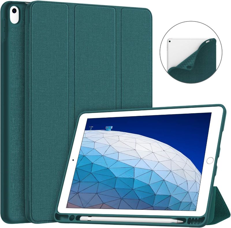 Photo 1 of Soke iPad Air 3 Case 2019 with Pencil Holder, Premium Smart Case, Strong Protection, Auto Sleep/Wake, Ultra Slim Soft TPU Back Cover for iPad Air 3rd Generation 2019/iPad Pro 10.5 2017 (Teal)
