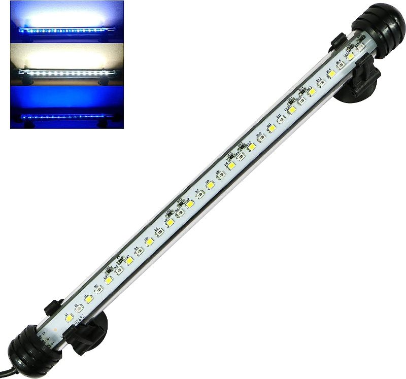 Photo 1 of MingDak Submersible LED Aquarium Light,Fish Tank Light with Timer Auto On/Off, White & Blue LED Light bar Stick for Fish Tank, 3 Light Modes Dimmable,6W,11 Inch
