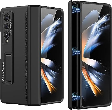 Photo 1 of PUROOM for Samsung Galaxy Z Fold 4 Case Hinge Coverage Protective with Kickstand PC Magnetic All-Inclusive Shockproof Cover for Z Fold 4 5G (Black)
