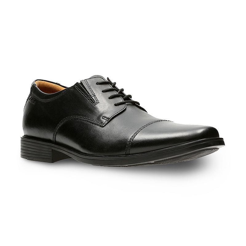 Photo 1 of Clarks Men's Tilden Oxford - Wide Width Shoes in Black, Size 7 Medium

