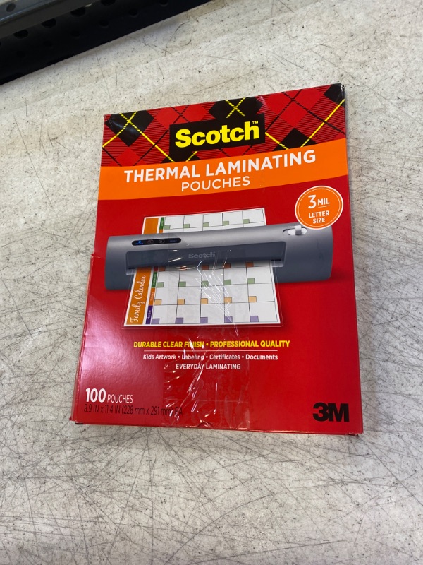 Photo 2 of Scotch 11-1/2 in. x 9 in. Letter Size Thermal Laminating Pouches (100 Per Pack)