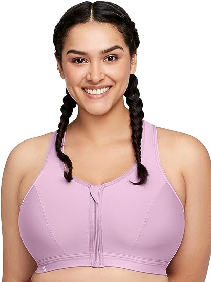 Photo 1 of Glamorise Women's Plus Size Zip Up Front-Close Sports Bra Wirefree 42DD