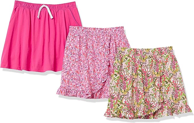 Photo 1 of Amazon Essentials Girls' Knit Scooter Skirts, Pack of 3 M/8
