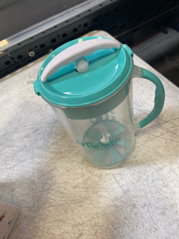 Photo 2 of Dr. Brown's Baby Formula Mixing Pitcher with Adjustable Stopper, Locking Lid, & No Drip Spout, 32oz, BPA Free, Teal
