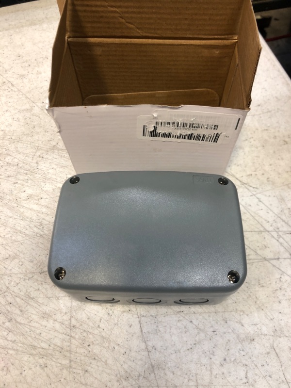 Photo 2 of Outdoor Junction Box,Nineleaf IP66 Weatherproof Electrical Project Boxes PVC/ABS Plastic Enclosure Box Universal Watertight 4.9 x 3.3 x 2.3 inch (125x86x62mm), Fit With 20mm Cable Gland Grey 125x86x62mm Grey