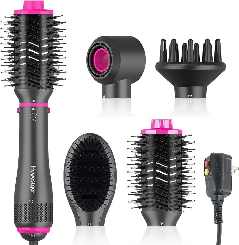 Photo 1 of Blow Dryer Brush, 4 in 1 Blowout Brush,Hair Dryer Brush and Volumizer,Negative Ion Detachable Hair Dryer Styler Hot Air Hair Dryer for Straightening Curling Drying Multifunctional Styling
