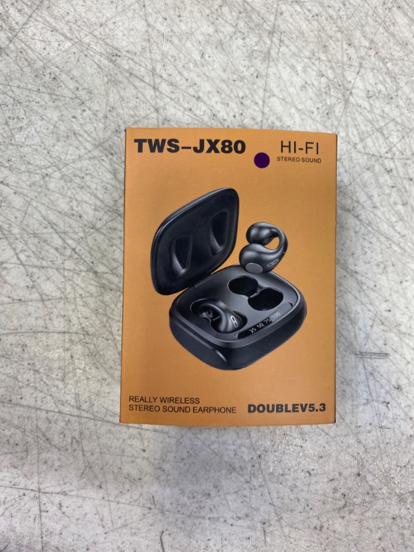 Photo 1 of Ear Clips Ear Buds Bone Conduction Earbuds for Small Ear Canals, Open Ear Earbuds Bluetooth with Earhooks Sport Clip on Headphones Up to 24 Hours Playtime Waterproof Outer Headphones Purple
