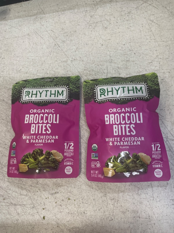 Photo 2 of 2PACKS  ---Rhythm Superfoods Crunchy Broccoli Bites, White Cheddar & Parmesan, Organic & Non-GMO, 1.4 Oz, Vegan/Gluten-Free Vegetable Superfood Snacks