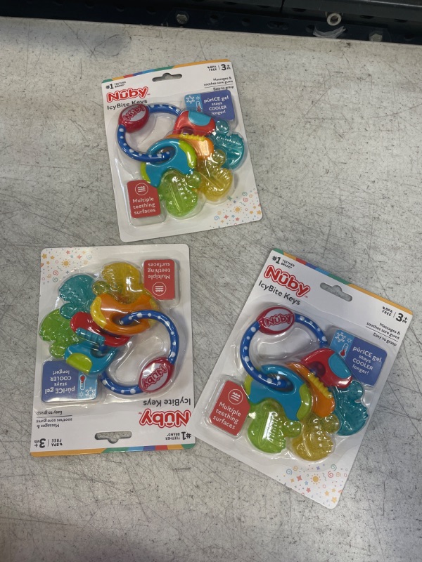 Photo 2 of 3 PACK -- Nuby Ice Gel Baby Teether Keys