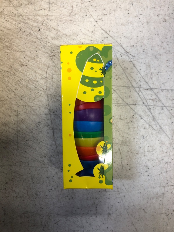 Photo 1 of Fidget Slug, Articulated Caterpillar Fidget Toy Makes Relaxing Sound, Relastic Worm Snail Toy, Sensory Finger Slug, Stress Relieved Fidget Gifts Autism ADHD Toys for Kids Adults, Rainbow
