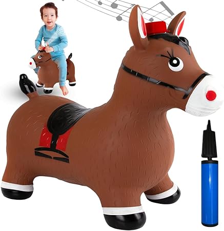 Photo 1 of ArtCreativity Bouncy Horse Hopper with Music, Ride on Rubber Horse for Active Indoor and Outdoor Play, Inflatable Horse Toy for Kids (Pump Included)
