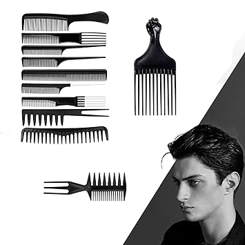 Photo 1 of Afro Hair Pick Comb Set, 11 Pieces Anti-Static Salon Comb for Home Beauty Shop
