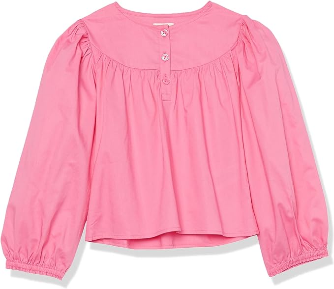 Photo 1 of Amazon Aware Girls' Cotton Blend Puff Sleeve Feminine Blouse
