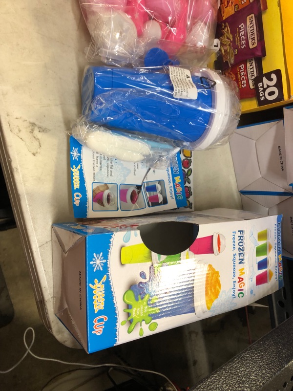 Photo 1 of METAXIP Slushy Maker Cup, Magic Quick Frozen Smoothie Cup, Ice Maker Slushy Machine for Home and Kids, Freezer Cups for Smoothies, Cooling and Frozen Magic Cups TIK TOK Cups with Sticker Straw Brush Blue