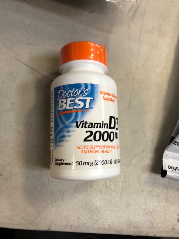 Photo 2 of Doctor's Best Vitamin D3 2 000 IU Healthy Bones Teeth Heart Immune Support NonGMO GlutenFree Soy Free , 180 Count