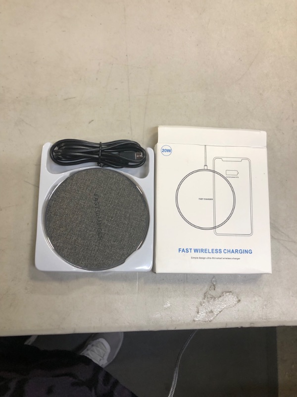 Photo 2 of Fast Wireless Charger,20W Max Wireless Charging Pad Compatible with iPhone 14/14 Plus/14 Pro/14 Pro Max/13/12/11/X/8,AirPods;FDGAO Wireless Charge Mat for Samsung Galaxy S22/S20/Galaxy Buds 20W-Fabric