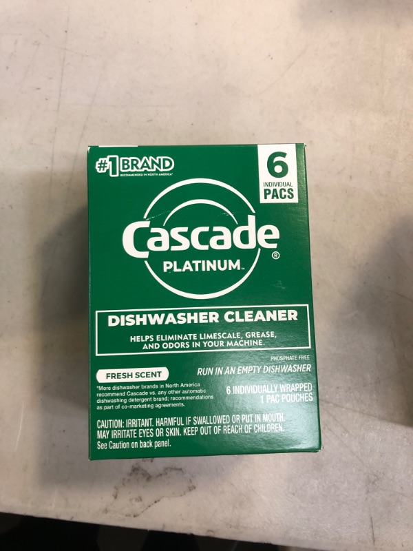 Photo 2 of Cascade Platinum Dishwasher Cleaner, 6 count Lemon 1 Count (Pack of 6)