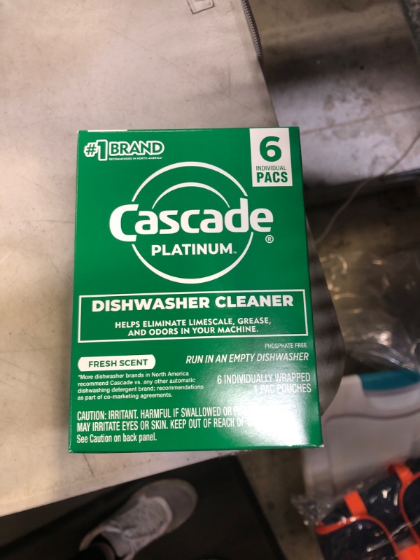 Photo 2 of Cascade Platinum Dishwasher Cleaner, 6 count Lemon 1 Count (Pack of 6)