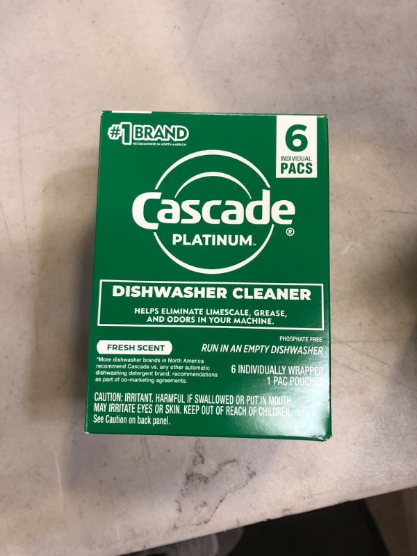 Photo 2 of Cascade Platinum Dishwasher Cleaner, 6 count Lemon 1 Count (Pack of 6)