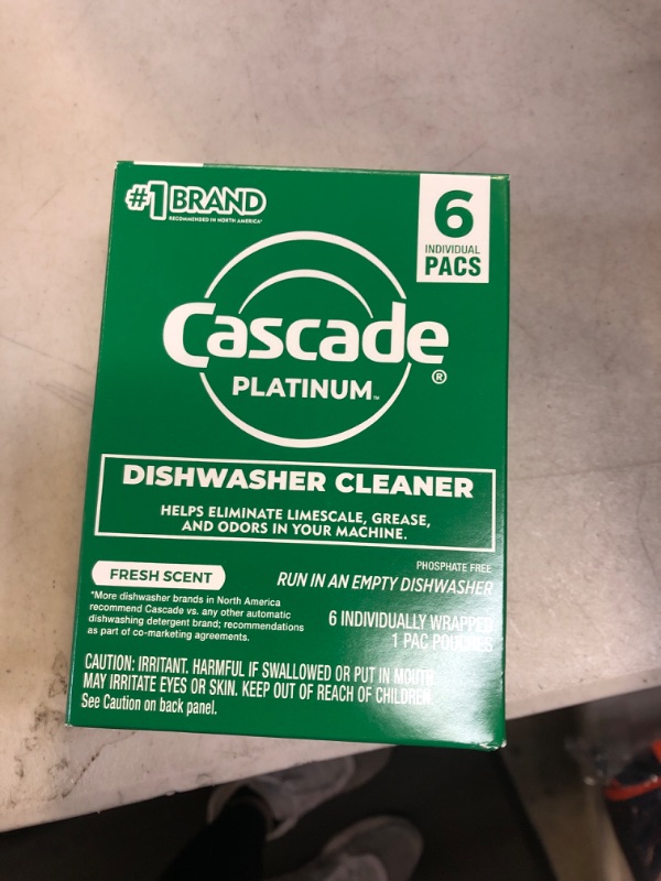 Photo 2 of Cascade Platinum Dishwasher Cleaner, 6 count Lemon 1 Count (Pack of 6)