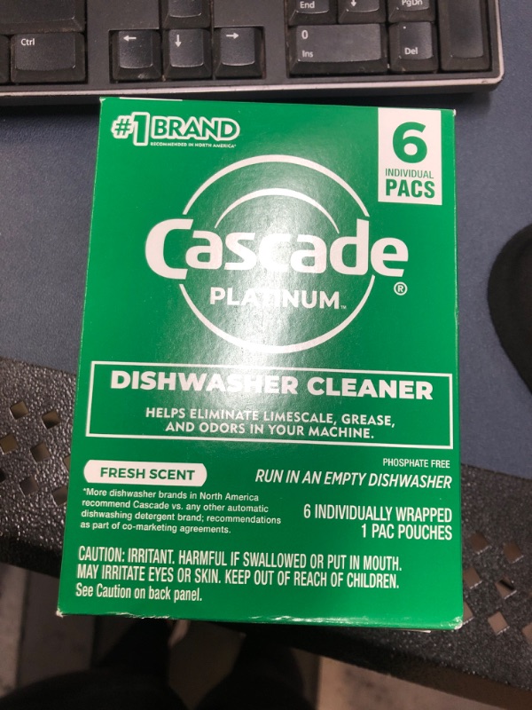 Photo 1 of Cascade Platinum Dishwasher Cleaner, 6 count Lemon 1 Count (Pack of 6)