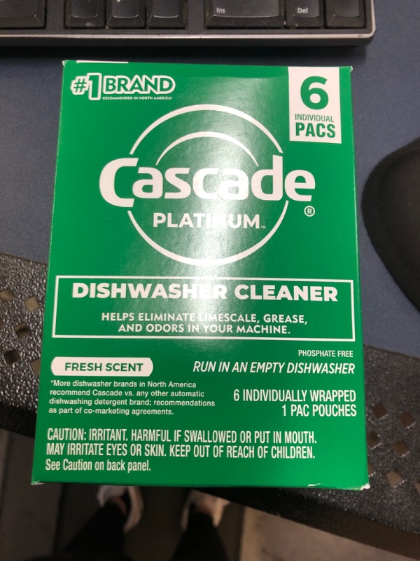 Photo 2 of Cascade Platinum Dishwasher Cleaner, 6 count Lemon 1 Count (Pack of 6)