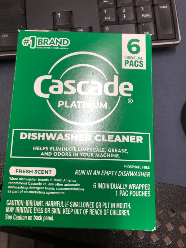 Photo 2 of Cascade Platinum Dishwasher Cleaner, 6 count Lemon 1 Count (Pack of 6)