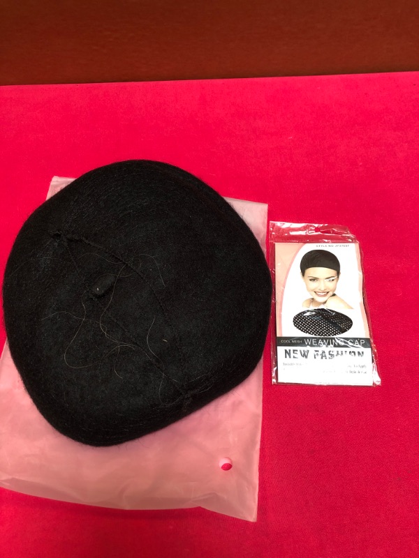 Photo 2 of 
Roll over image to zoom in
AynnQueen Beret with Hair Extensions for Women Hat with Kinky Curly Synthetic Wig Attached 8 inch Long Curly Hair Black Beret (Ginger Blonde Mix Bleach Blonde)