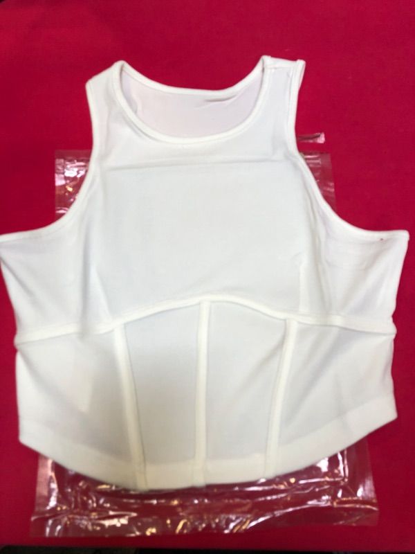 Photo 2 of Allytok Summer Cropped Tank Tops for Women Crewneck Racerback Knit Ribbed Sleeveless Y2K Shirt Top  small 