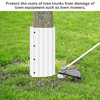 Photo 1 of 5  Pack Tree Trunk Protector,Tree Trunk Protectors From Deer Corrugated Tree Guards Expandable Tree Protector Protects Bark Trunks,Landscape Plants,For Prevent Against Weeders,Mowers,And Rodents Animals