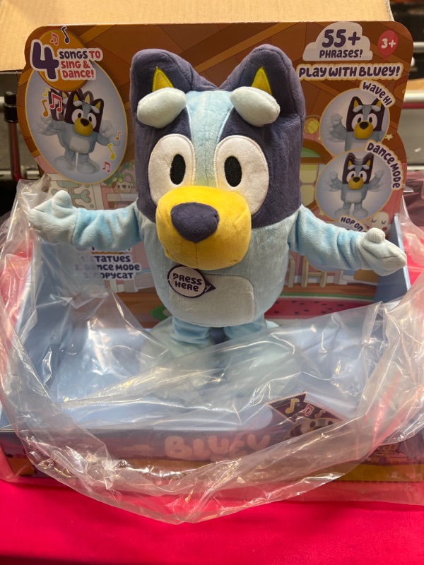 Photo 2 of Bluey Dance and Play 14" Animated Plush | Over 55 Phrases and Songs, Multicolor