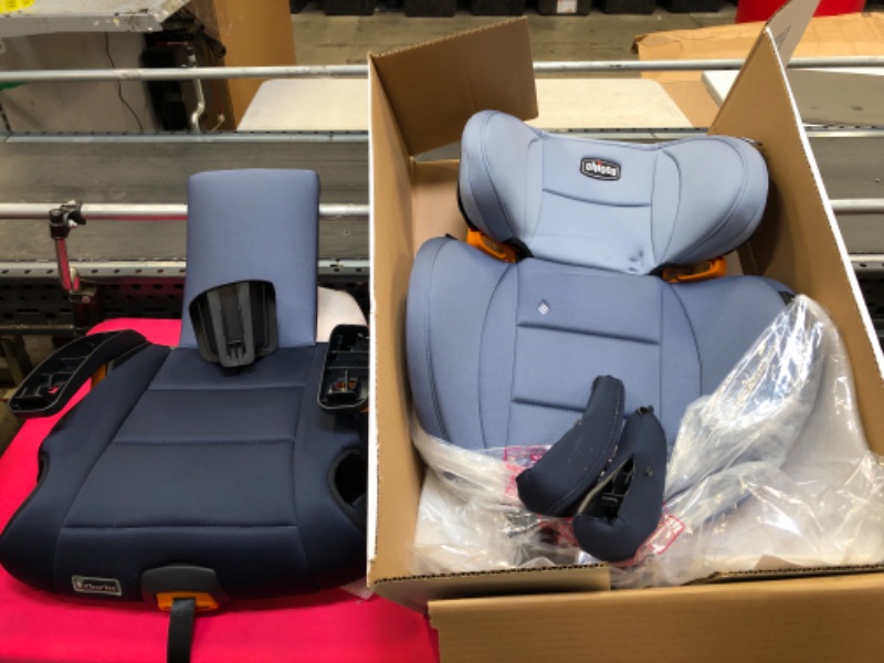 Photo 2 of Chicco KidFit ClearTex Plus 2-in-1 Belt-Positioning Booster Car Seat, Backless and High Back Booster Seat, for Children Aged 4 Years and up and 40-100 lbs. | Reef/Navy KidFit Plus with ClearTex® No Chemicals Reef