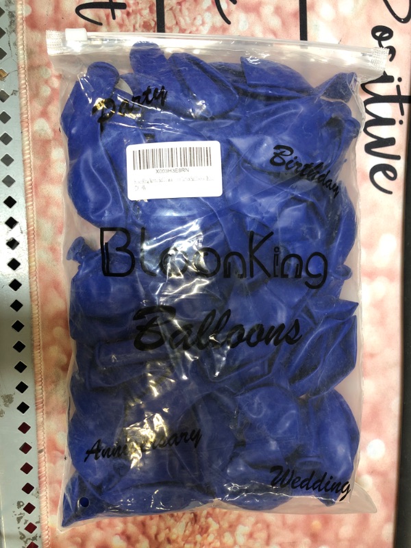 Photo 2 of  Royal Blue Balloons, 12 inch Dark Blue Party Balloons Helium Quality for Birthday Graduation Anniversary Party Decorations(With 2 Blue Ribbons)