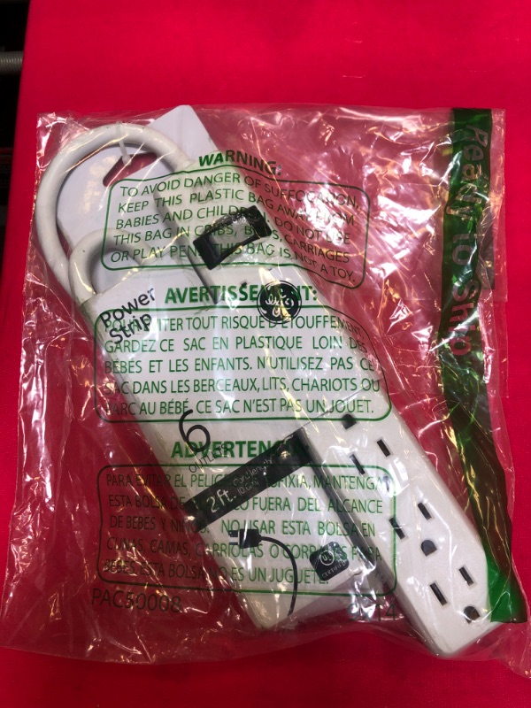 Photo 1 of GE 6-Outlet 2ft. Power Strip White 14830