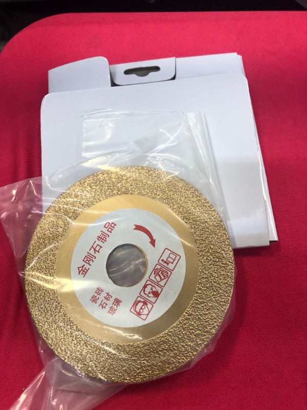 Photo 2 of GoYonder 4" Glass Cutting Disc, Super Thin Diamond Saw Blade for Angle Grinder, Tile Cutting Blade for Cuting Stone Ceramics Glass, 46 Grits (Gold