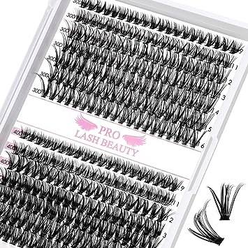 Photo 1 of 280 Pcs Individual Lashes 30D+40D Mixed Lash Clusters 14 Rows that Look Like Eyelash Extensions DIY Lash Extension Self Application At Home (30+40-D-9-16mix)