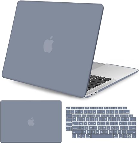 Photo 1 of Seorsok Compatible with MacBook Air 13 Inch Model A1932 A2179 M1 A2337 Touch ID Release 2021 2020 2019 2018 Plastic Hard Shell Case Protective Cover&Keyboard Cover,Lavender Grey