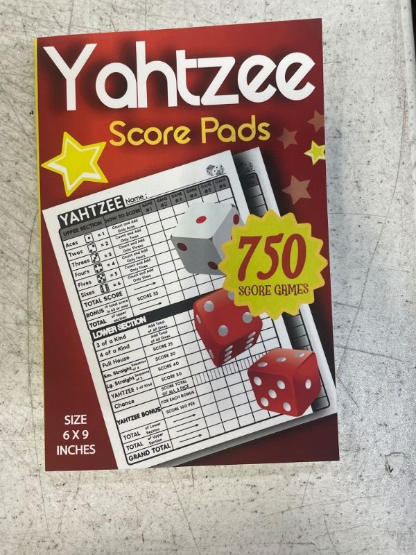 Photo 1 of Yahtzee Score Pads: 130 Score Sheets For Scorekeeping | Yahtzee Score Sheets | Yatzee Score Cards with Size 6 x 9 inches  2 pieces 