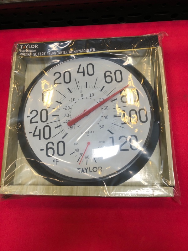 Photo 1 of Taylor 6712N Wall Thermometer and Humidity Guide, Black