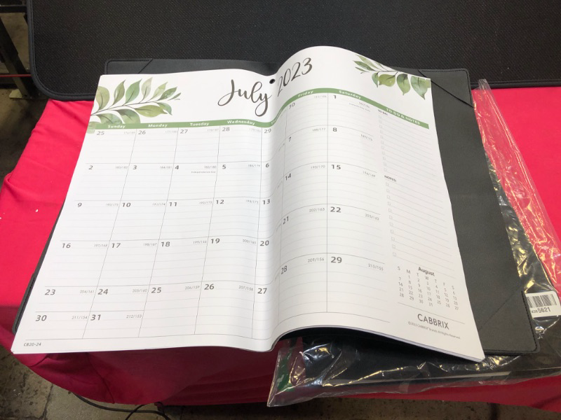 Photo 2 of Large Desk Calendar 2023-2024 with Office Desktop Mat, Cabbrix Desk Pad Calendar 22 x 17 Inch Runs From Now to Dec 2024, Desk Blotter Calendar 2023 for Home School and Office  2 pcs 