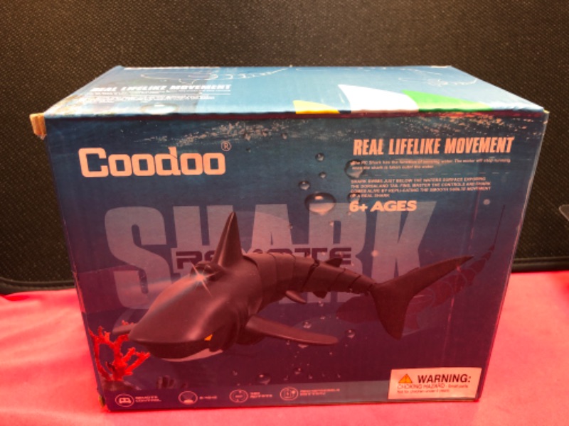 Photo 2 of 2.4G Remote Control Shark Toy 1:18 Scale High Simulation Shark Shark for Swimming Pool Bathroom Great Gift RC Boat Toys for 6+ Year Old Boys and Girls (with 2 Batteries) Special Edition