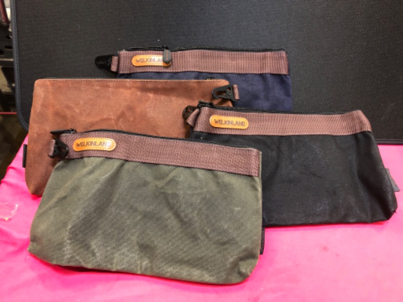 Photo 3 of Heavy-Duty Canvas Tool Pouch, 4PCS Tool Pouches, 12" Tool Pouch, Waxed Canvas Zipper Tool Pouch, Canvas Socket Bag, Canvas Tool Bag Zipper, Tool Pouch Bag, Zipper Tool Pouch, Tool Pouches with Zipper