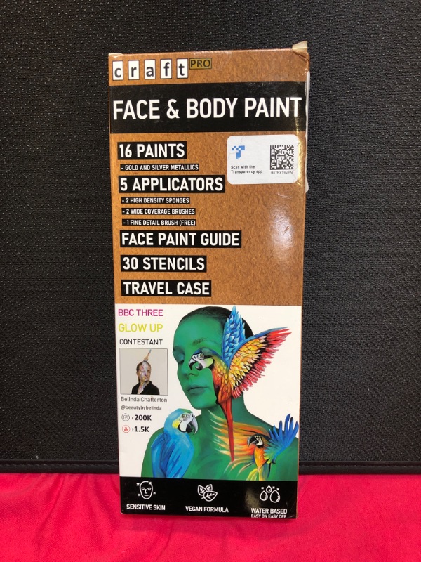 Photo 2 of Craft Pro - Kids Face Paint Kit - Vegan + Cruelty Free (Non-Toxic). Includes Guidebook, Applicators, Stencils. Easy ON Easy Off (Water Activated Body Paint)