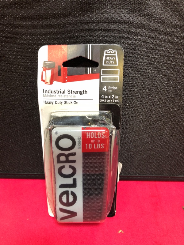 Photo 2 of VELCRO Brand Heavy Duty Fasteners | 4x2 Inch Strips 4 Sets & Heavy Duty Fasteners | 4x2 Inch Strips with Adhesive 8 Sets | Holds 10 lbs | Black Industrial Strength Stick On Tape